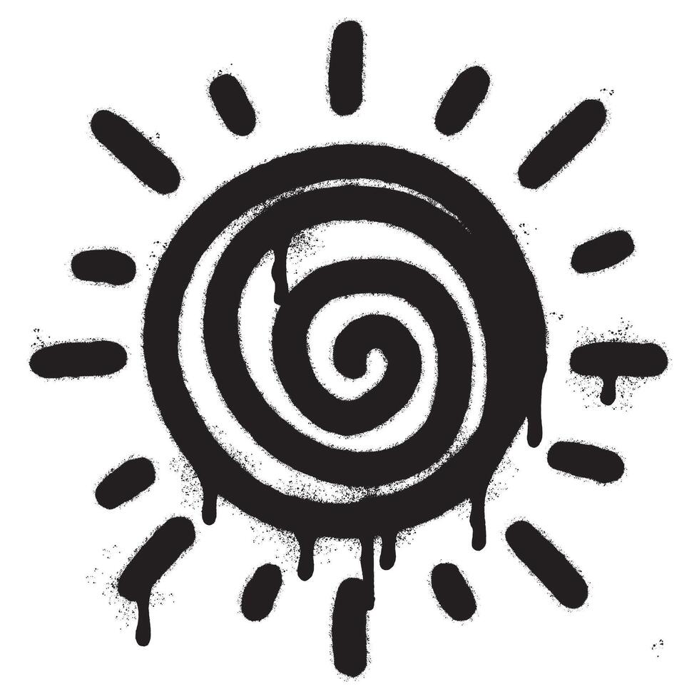 Spray Painted Graffiti Sun icon Sprayed isolated with a white background. vector