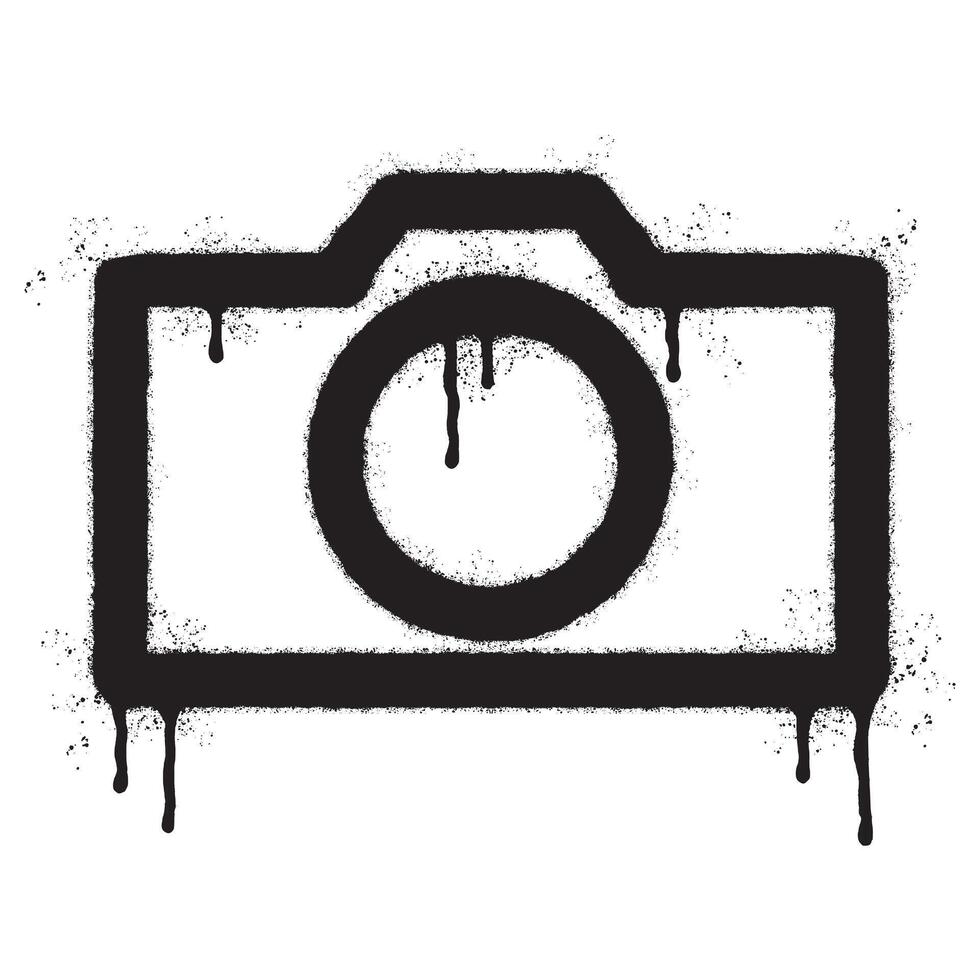 Spray Painted Graffiti Camera Photography icon Sprayed isolated with a white background. vector