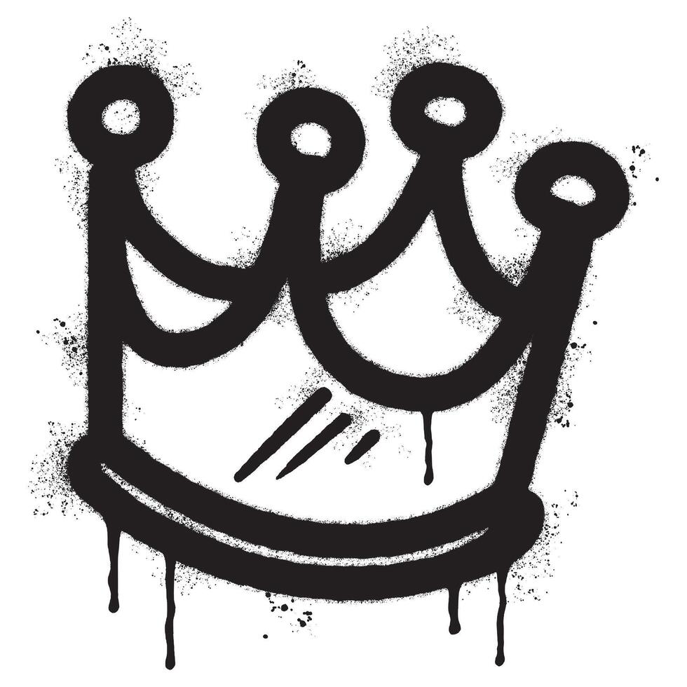 graffiti spray crown icon isolated on white background. vector