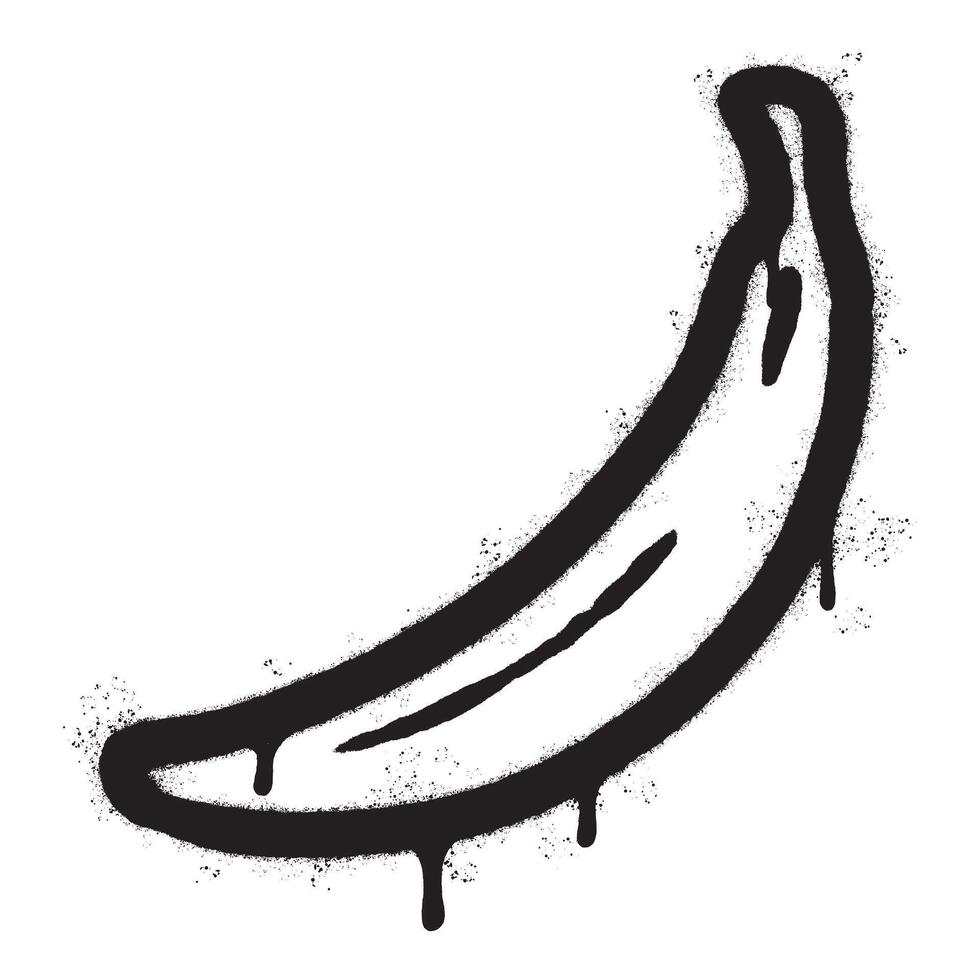 Spray Painted Graffiti banana icon Sprayed isolated with a white background. vector