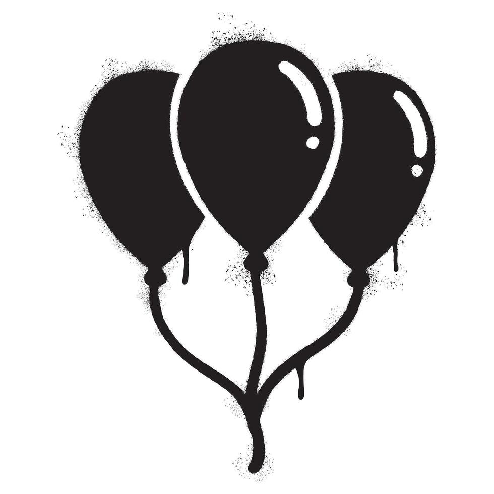 Spray Painted Graffiti Balloon icon Word Sprayed isolated with a white background. vector