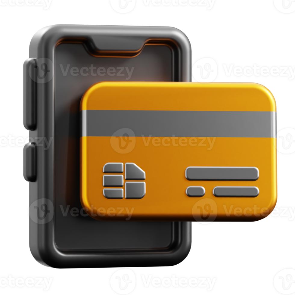 3D Online Payment icon on transparent background png