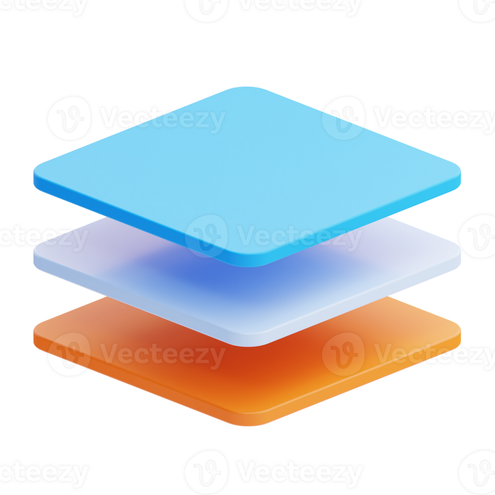 3D Layers icon on transparent background png