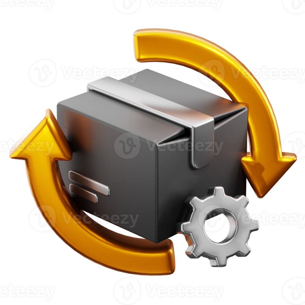 3D Supply Chain Management icon on transparent background png