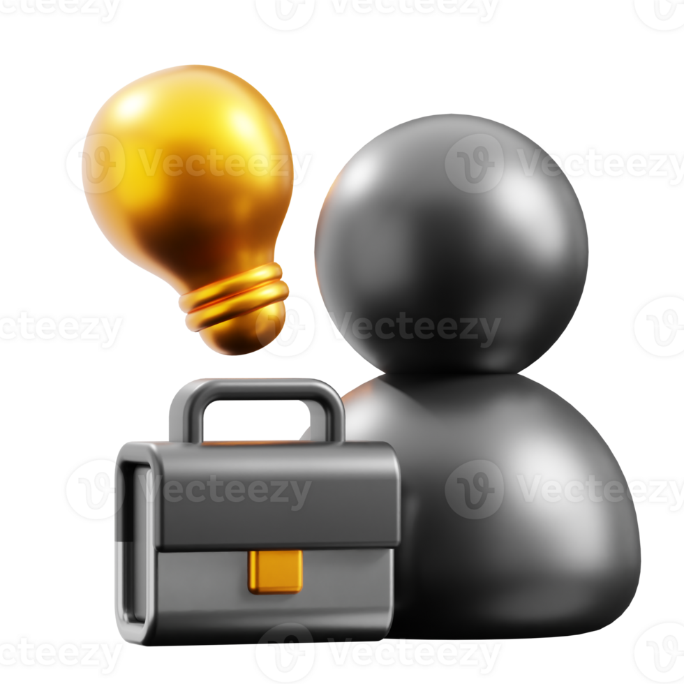 3D Creative Person icon on transparent background png