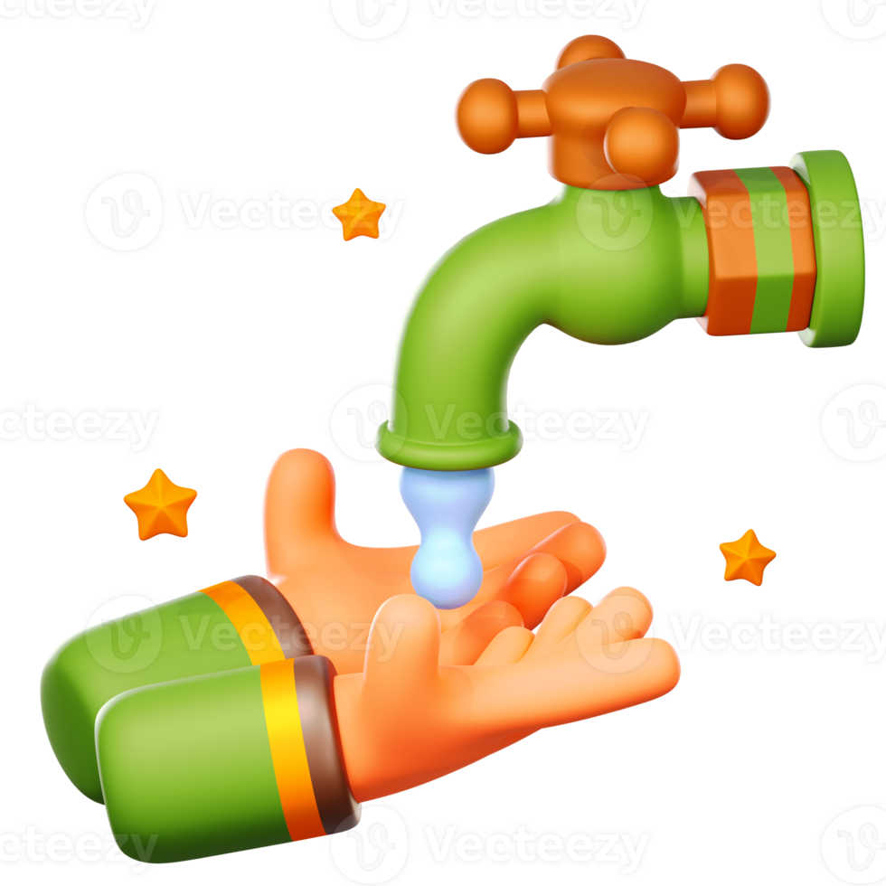3d Waschen Hände Symbol auf transparent Hintergrund png