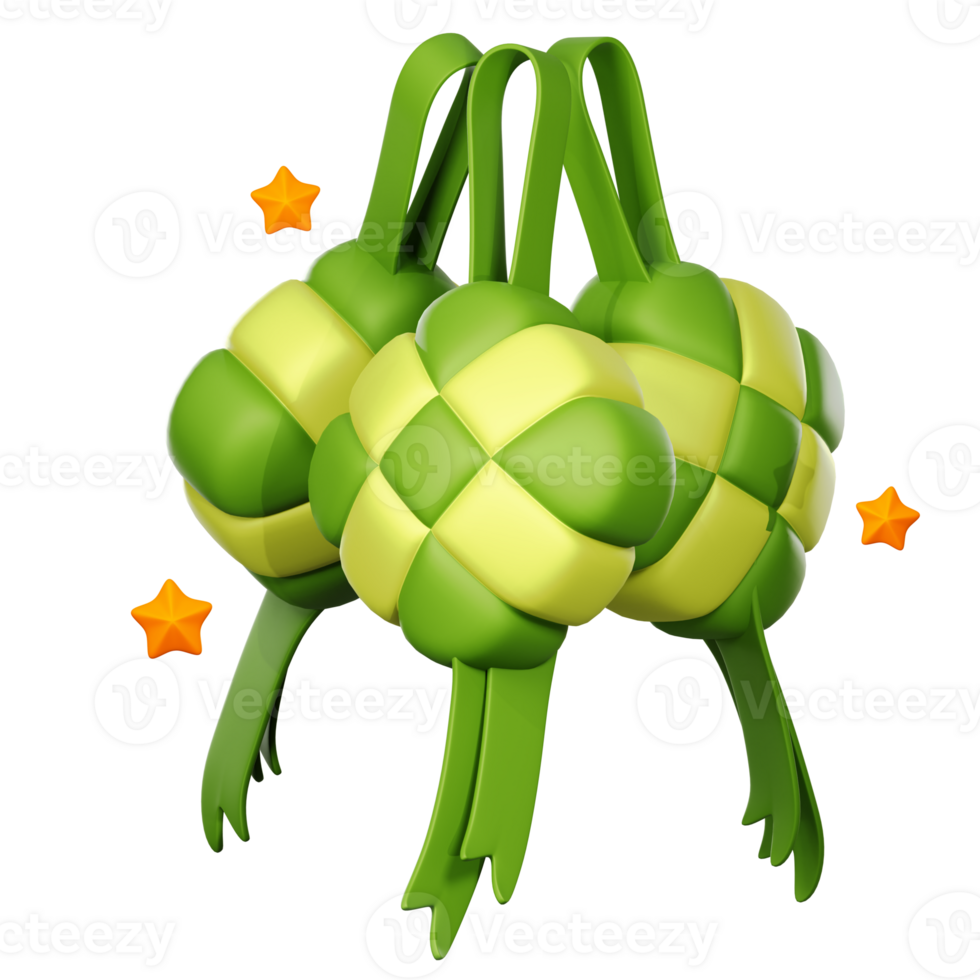 3D Ketupat icon on transparent background png