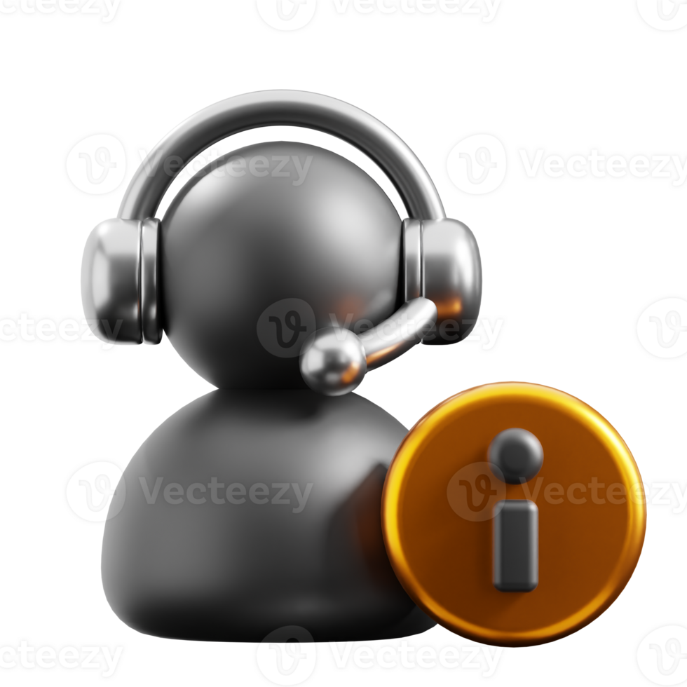 3D Customer Support icon on transparent background png