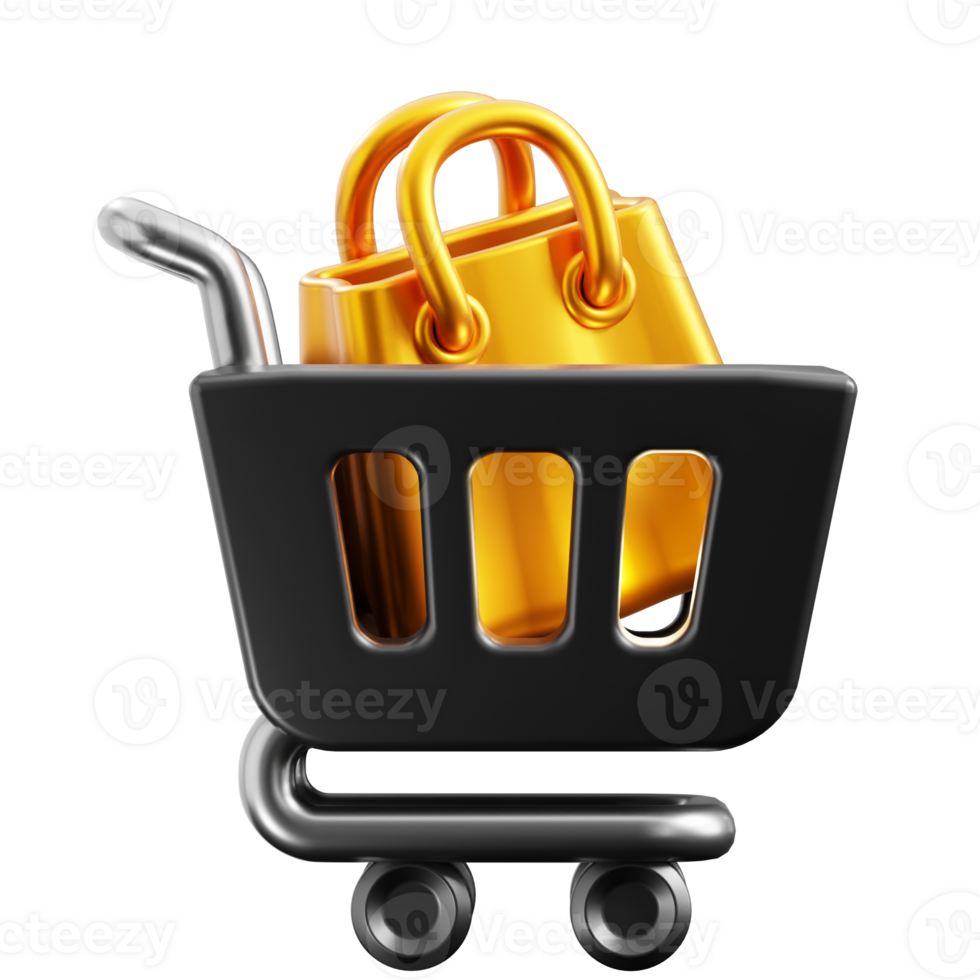 3D Trolley icon on transparent background png