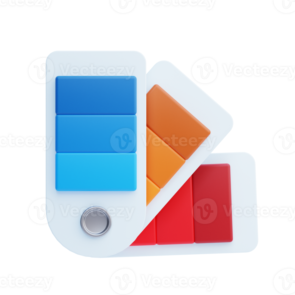 3D Color Pallete icon on transparent background png