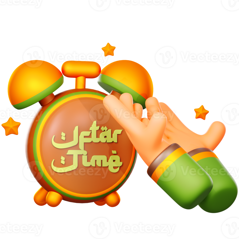 3D Iftar Time icon on transparent background png