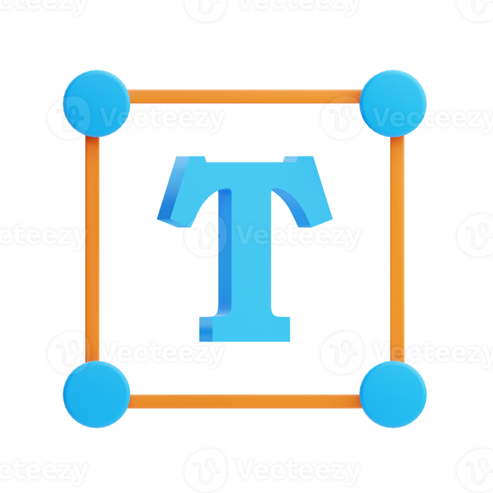 3D Text Editor icon on transparent background png