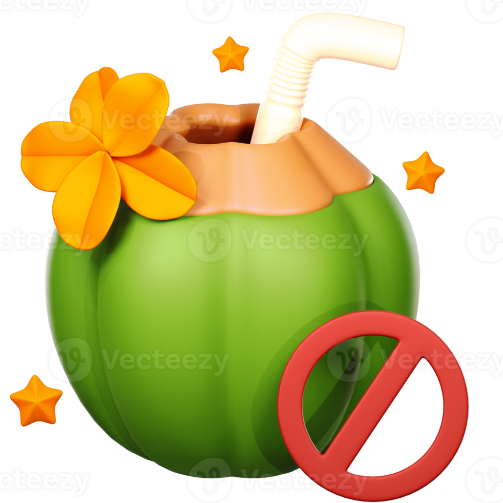 3D No Drinking icon on transparent background png