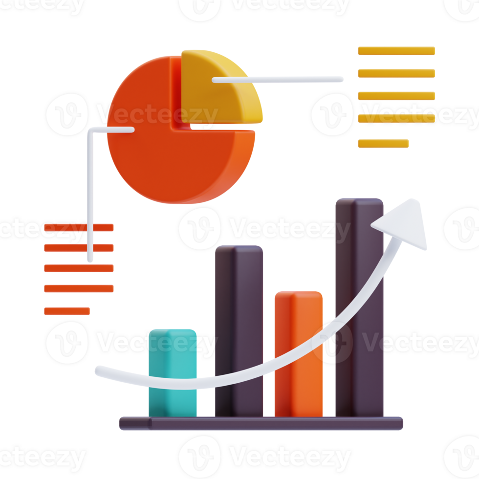 3D Statistic icon on transparent background png