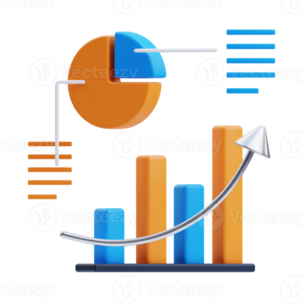 3D Statistic icon on transparent background png