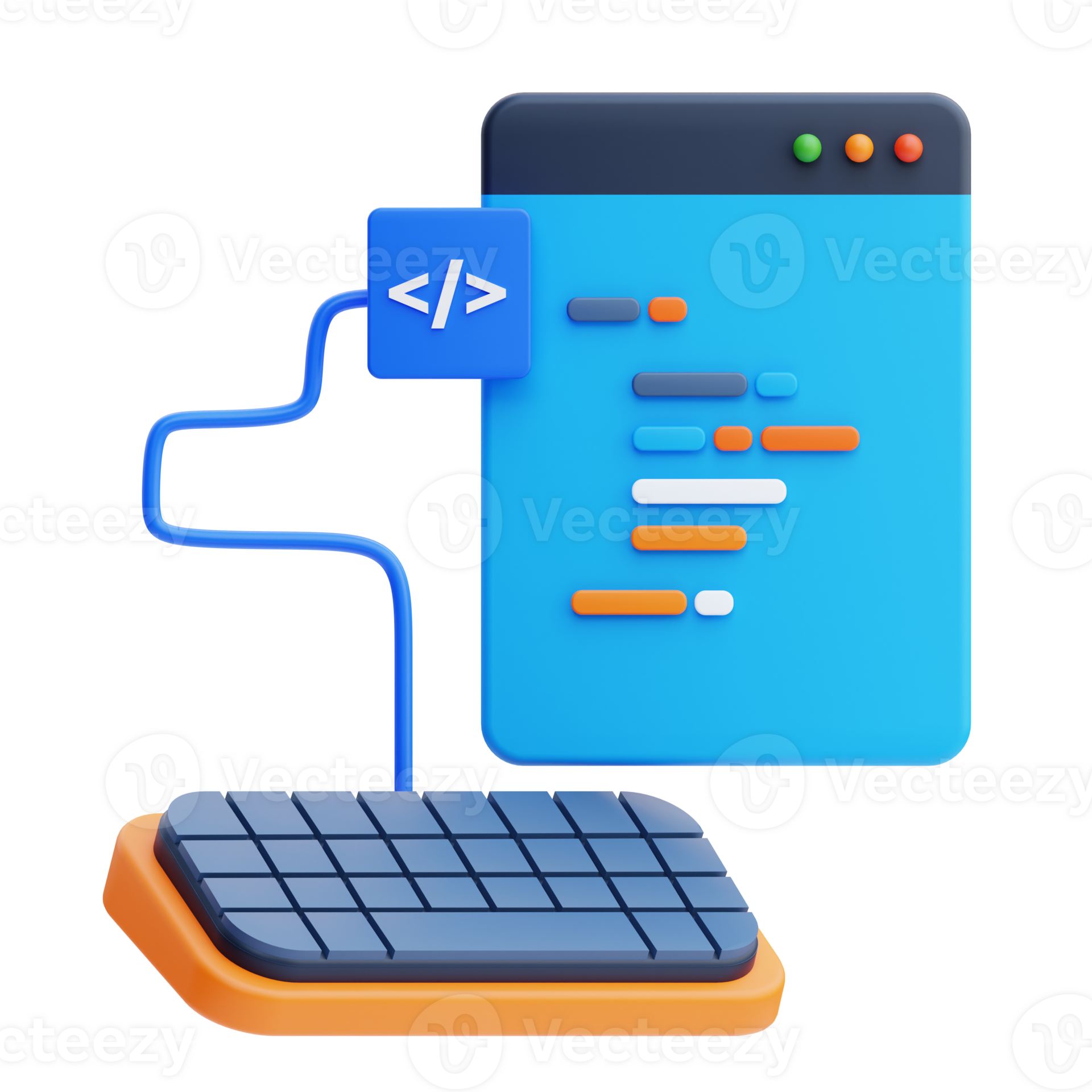 3D Programming icon on transparent background 41317479 PNG
