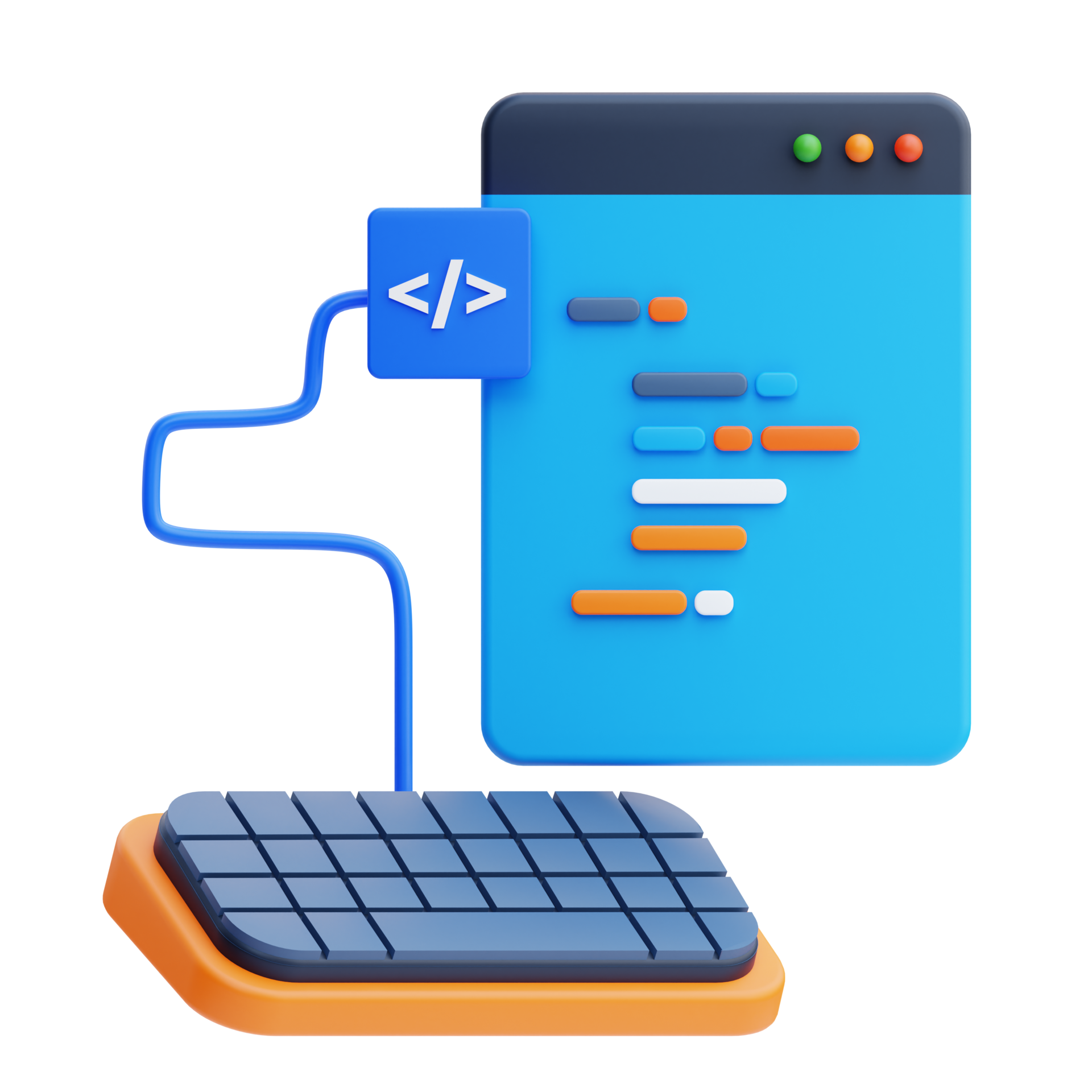 3D Programming icon on transparent background 41317479 PNG