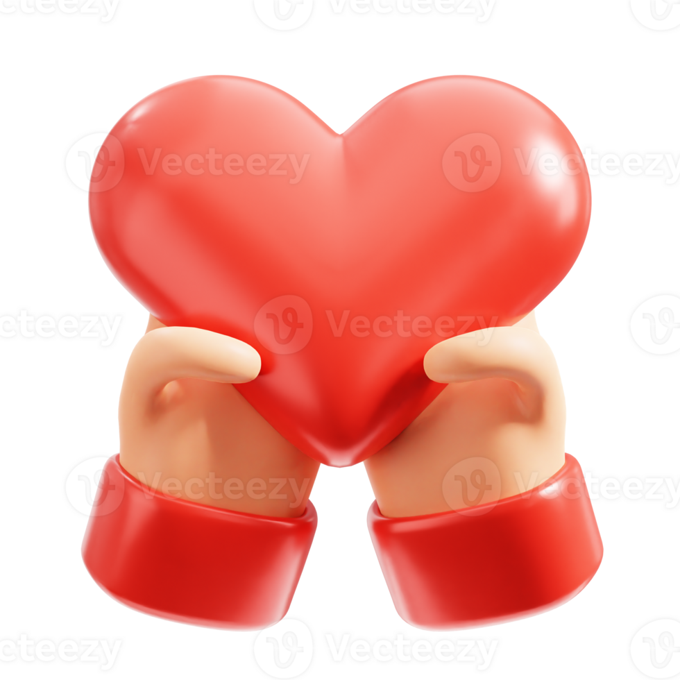 3D Give love icon on transparent background png