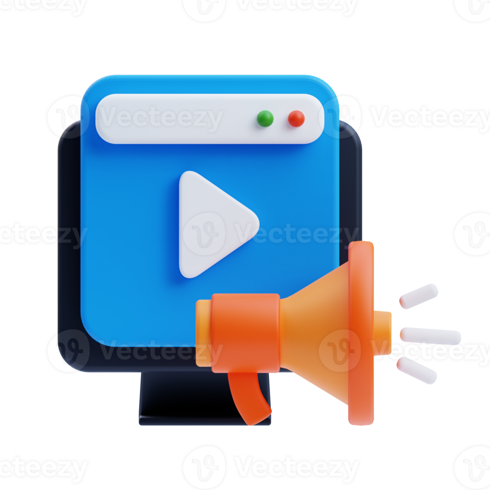 3D Video Ads icon on transparent background png