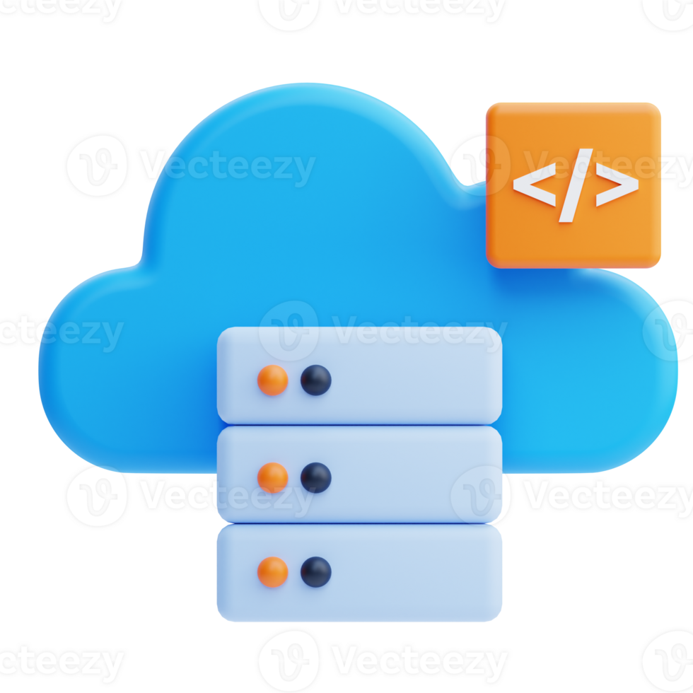 3D Cloud Computing icon on transparent background png