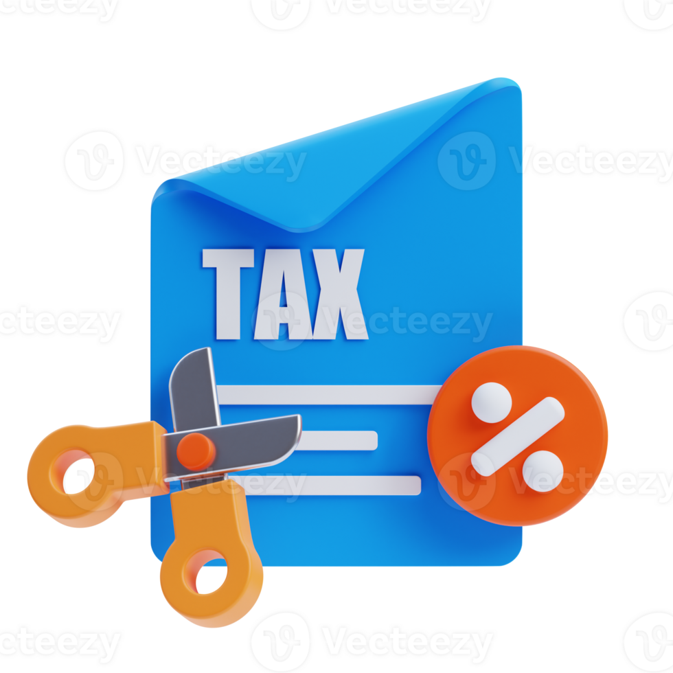 3D Tax icon on transparent background png