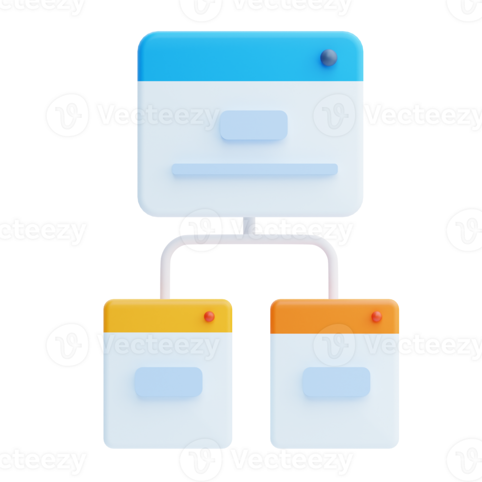 3D Site Map icon on transparent background png