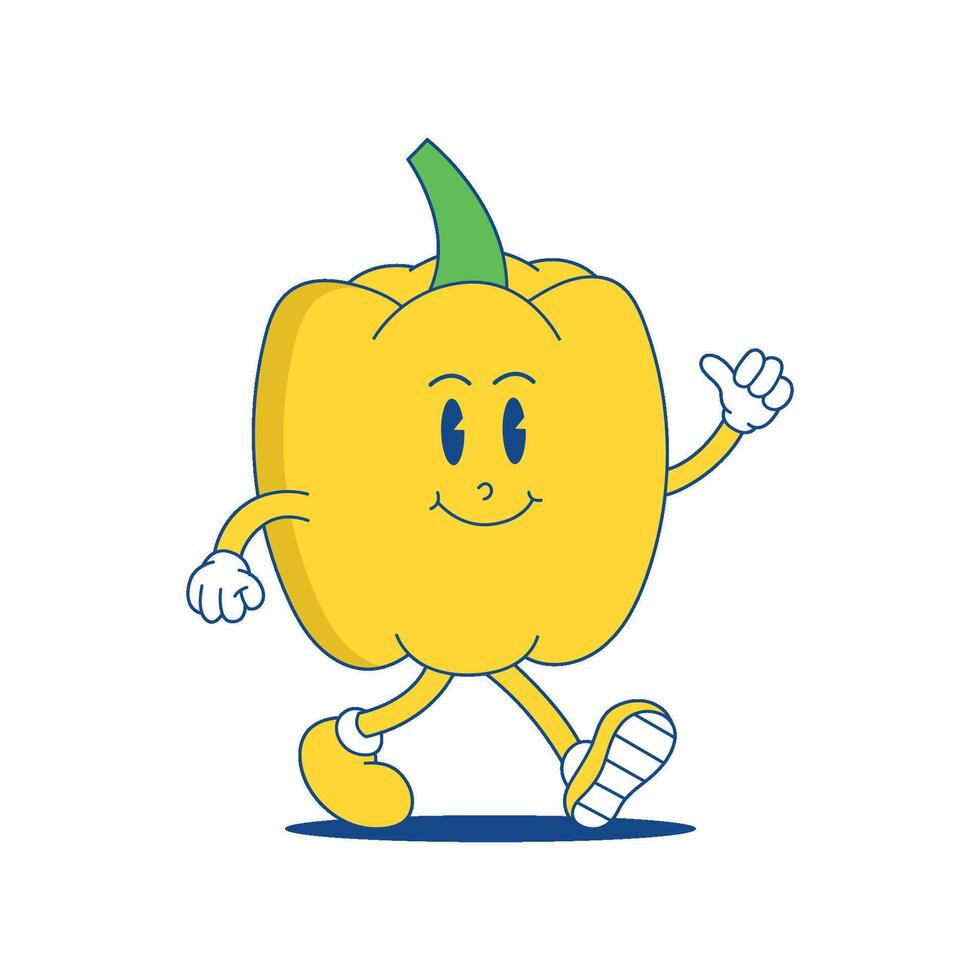 Paprika Retro Mascot. Funny cartoon character of Paprika. vector
