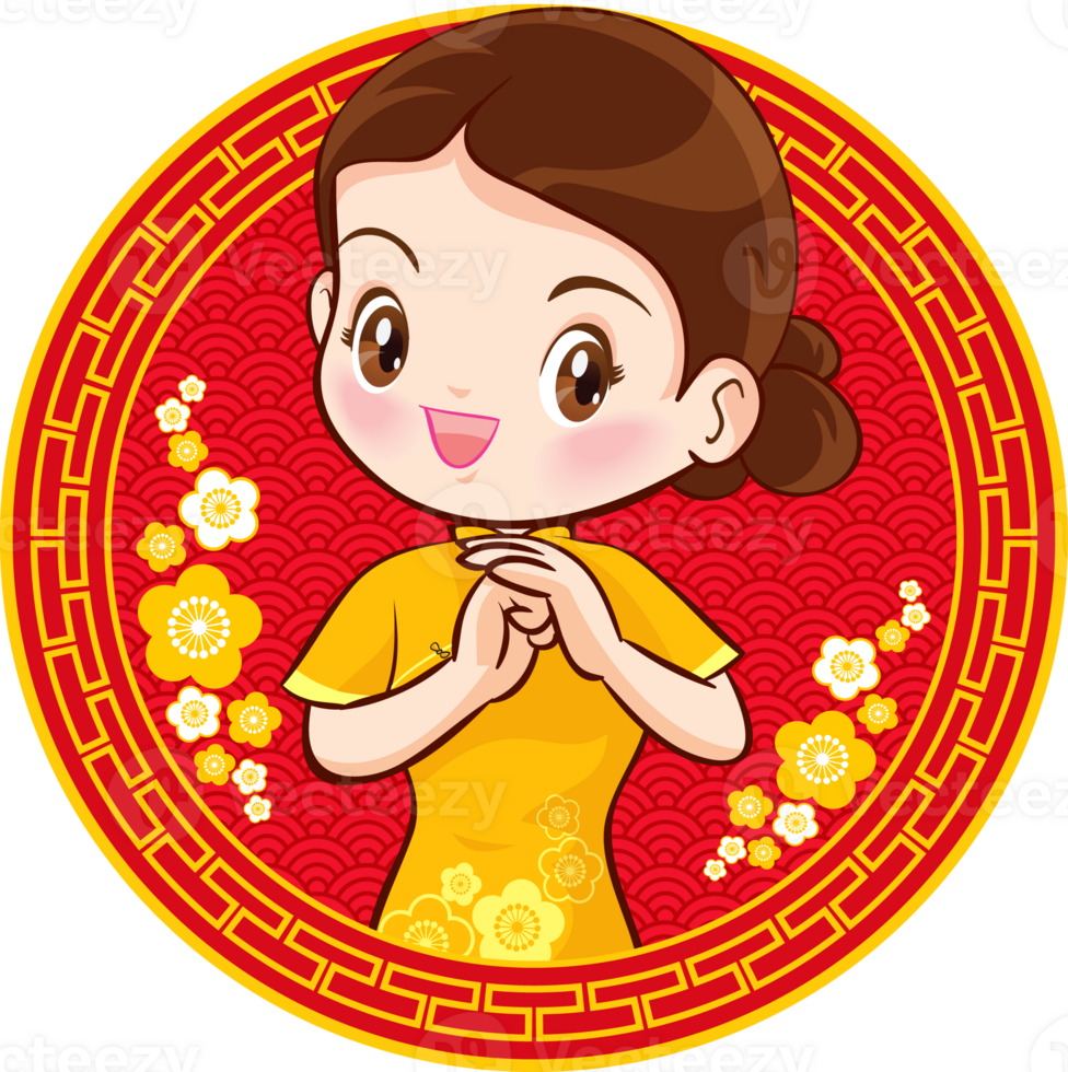 Beautiful chinese woman in traditional gown with signboard presents png
