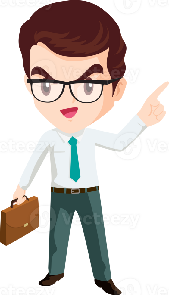 inteligente negocio hombre con lentes personaje png