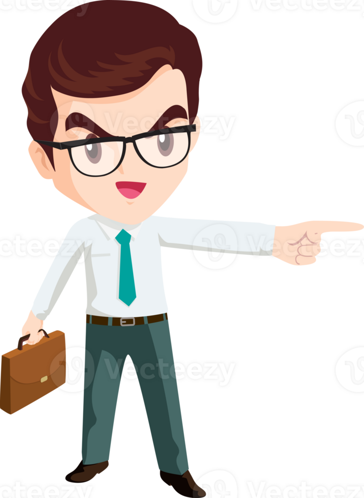 smart business man with glasses character png
