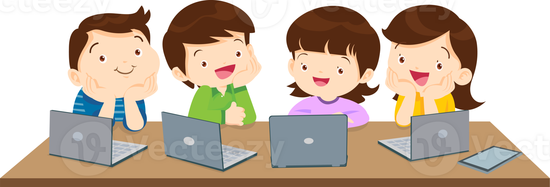 teacher and student learn computer png