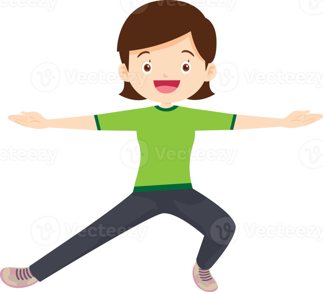 young woman exercise actions body healthy png