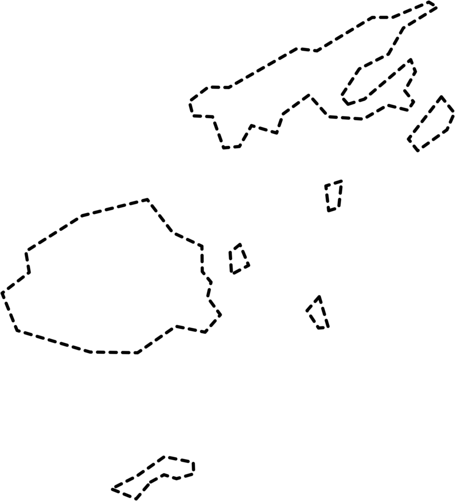 dash line drawing of fiji island map. png