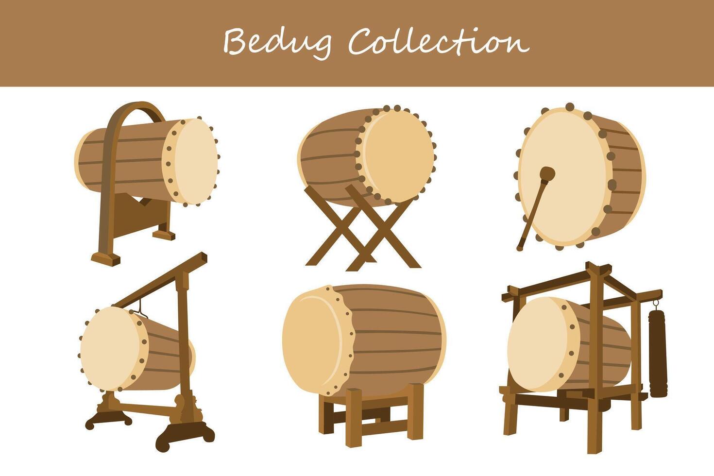 bedug collection. Vector illustration. Isolated on white background.