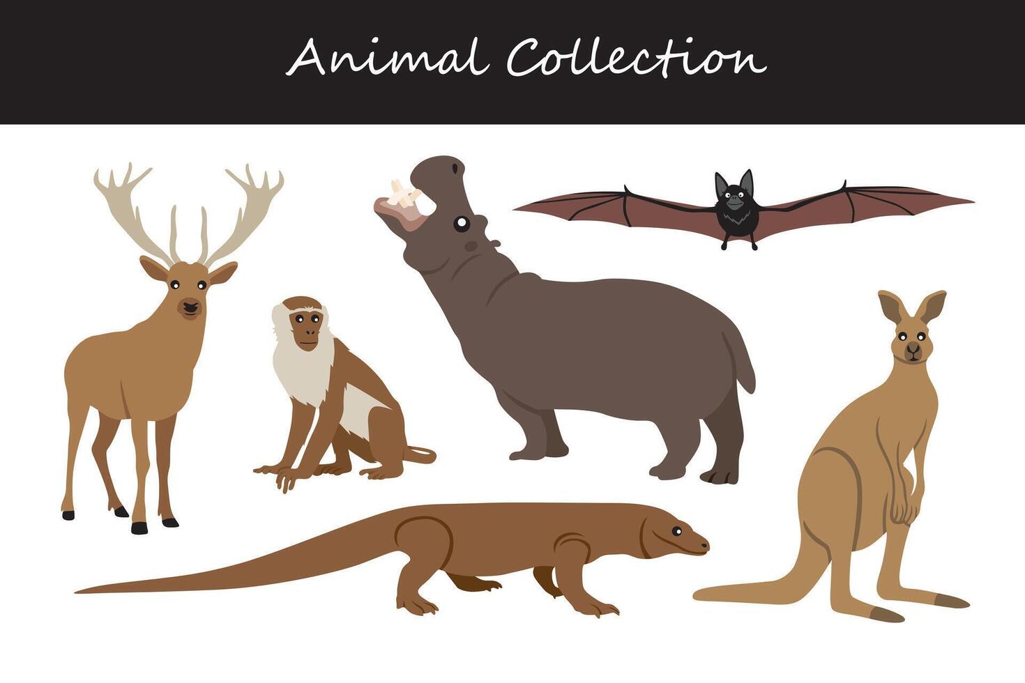 animales colección aislado en blanco antecedentes. plano estilo vector ilustración.