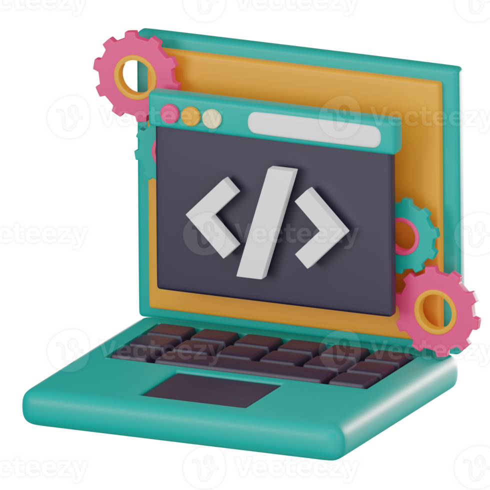 Web Development, Coding, and Website Creation. 3D Render png