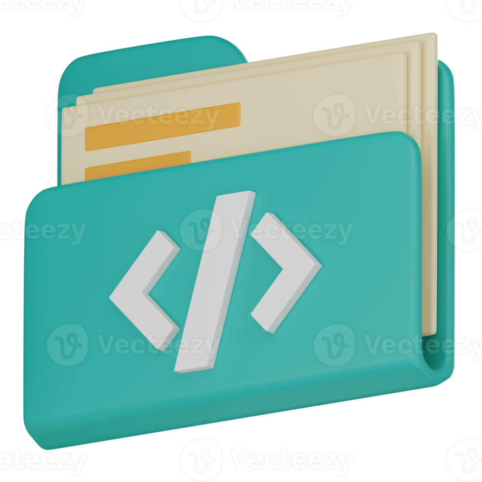 codificação pasta ícone para Programas desenvolvimento. 3d render png