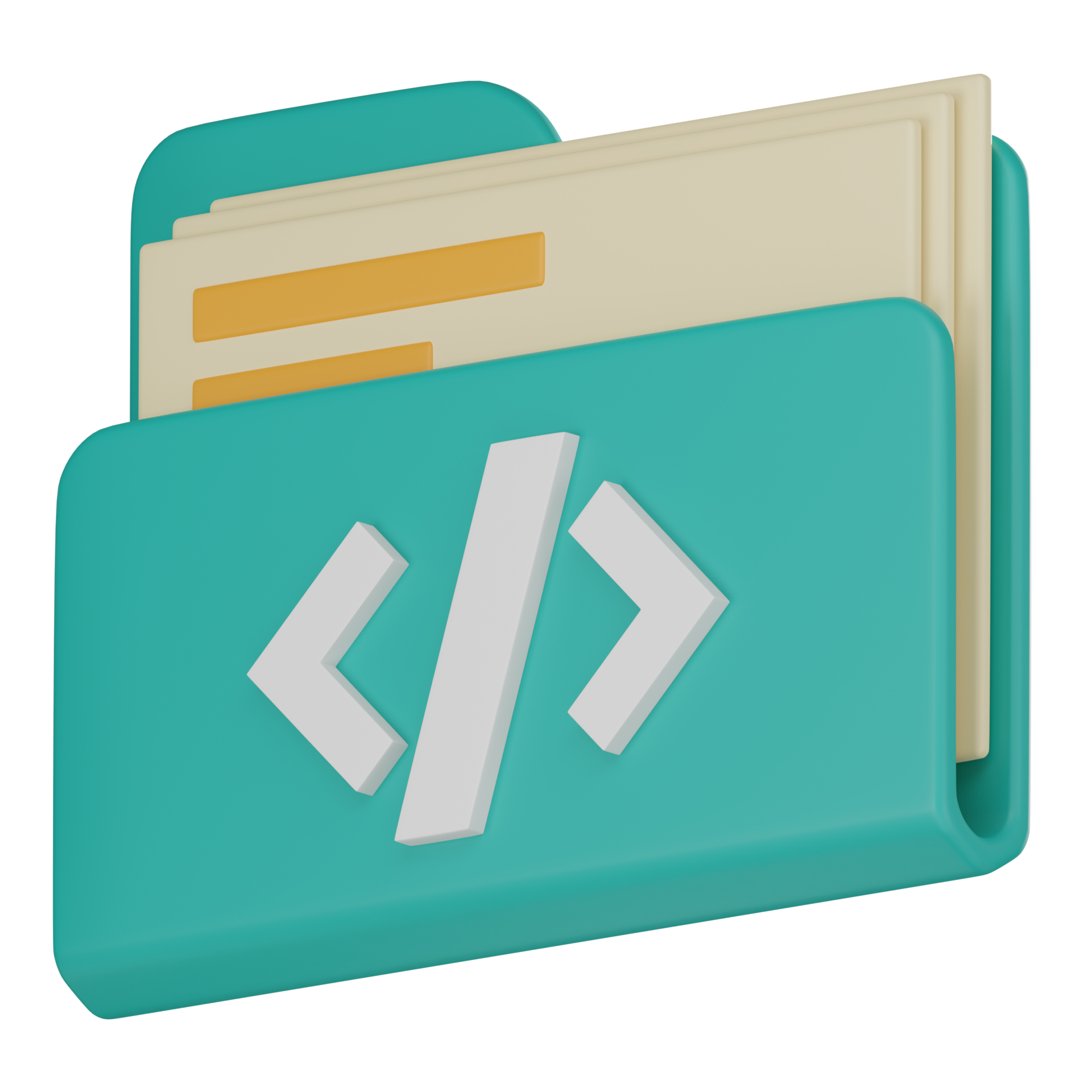 Coding Folder Icon for Software Development. 3D Render 41318484 PNG