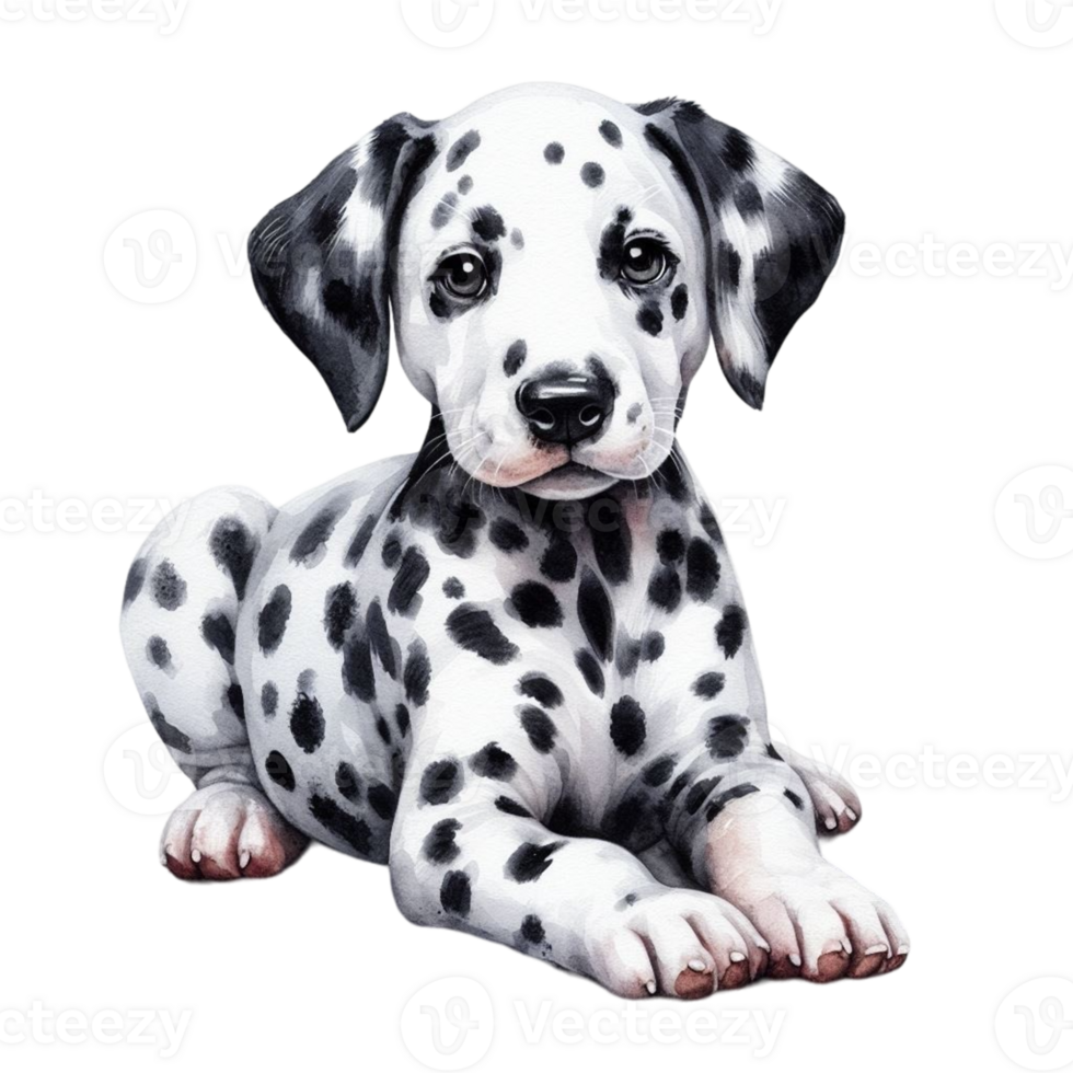 AI generated Cute dog drawn with watercolors png