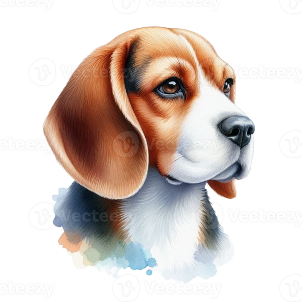 AI generated Cute dog drawn with watercolors png