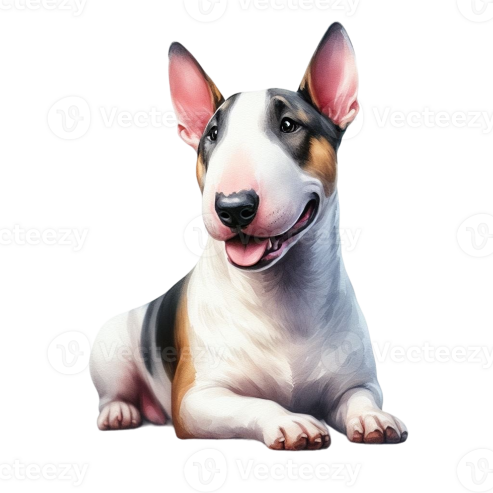AI generated Cute dog drawn with watercolors png