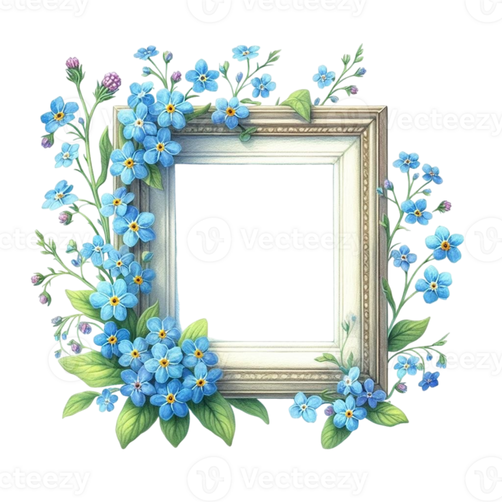 AI generated a frame with flowers png