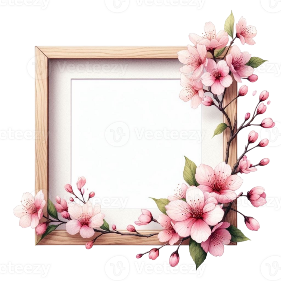 AI generated a frame with flowers png