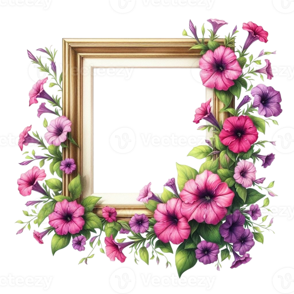 AI generated a frame with flowers png
