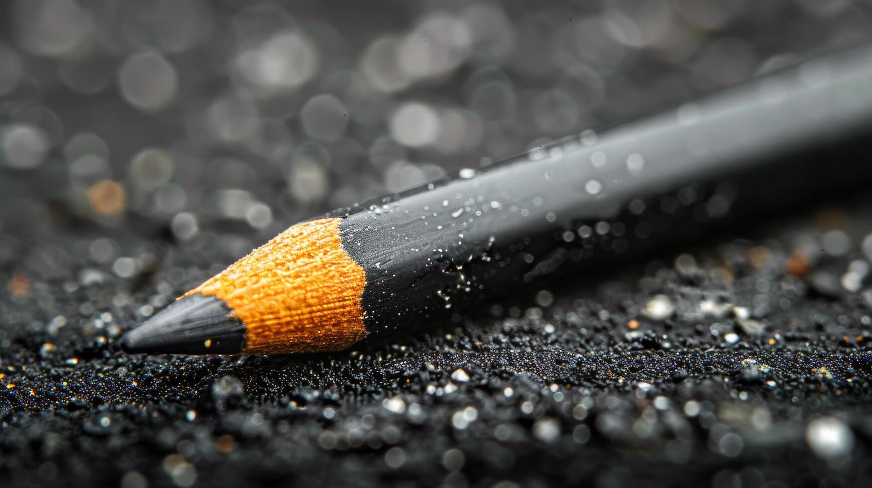AI generated Water Droplets Adorning Pencil photo