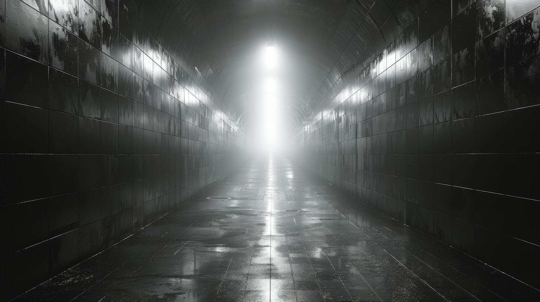 AI generated Dark Tunnel With a Light at the End photo