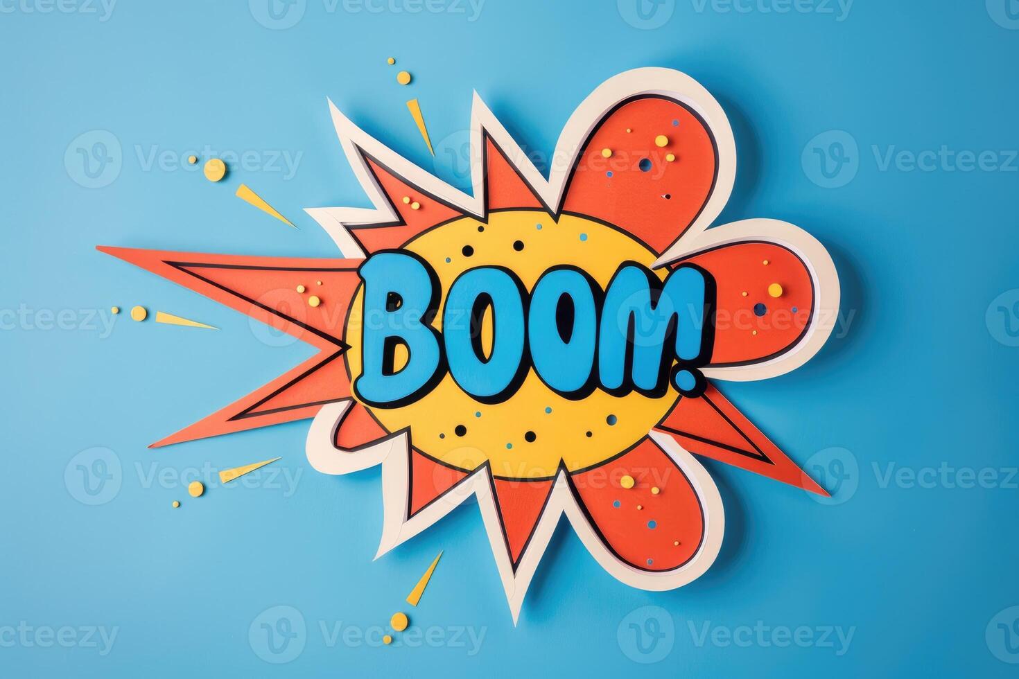 AI generated Colorful boom text in 3d comic style photo