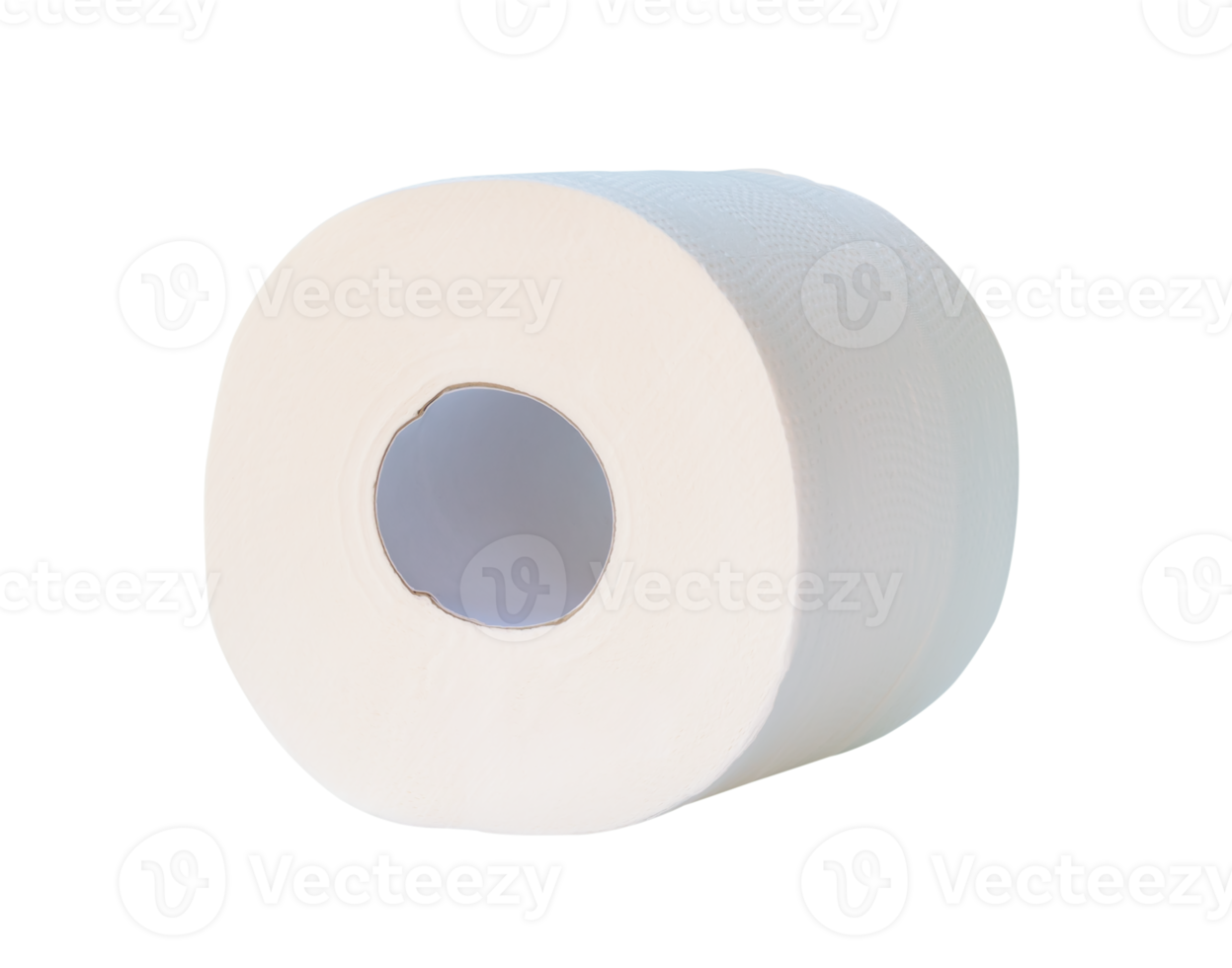 Front view or side view set of tissue paper or toilet paper roll isolated with clipping path in png file format