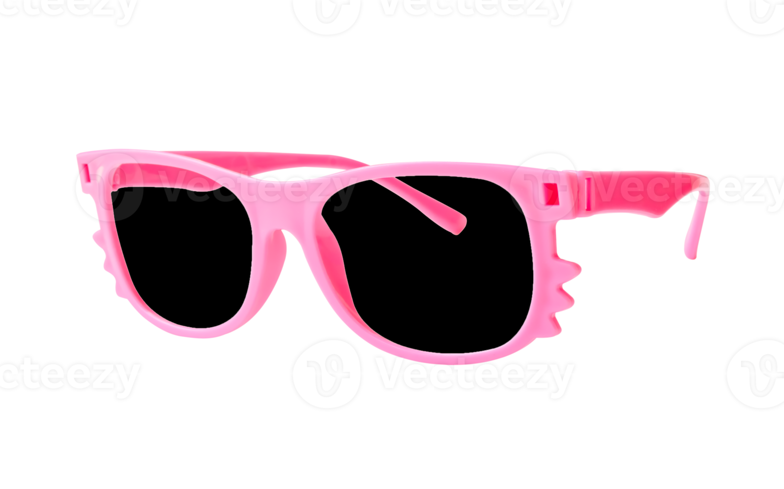svart solglasögon med rosa ram eller fälgar av glasögon för lady och unge isolerat med klippning väg i png fil formatera mode Sol glasögon