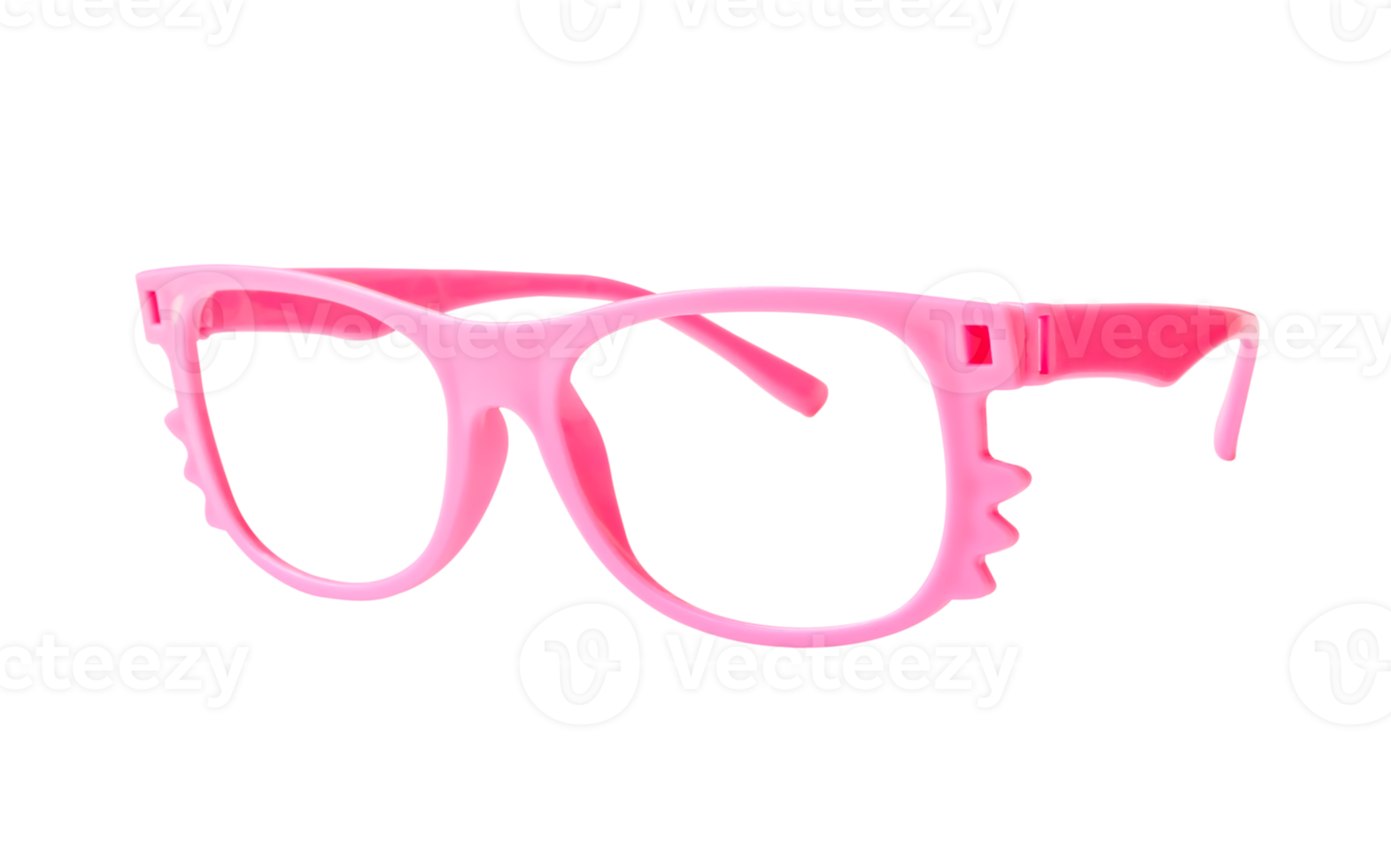 Pink sunglasses frame or rims of spectacles for lady and kid isolated with clipping path in png file format Fashion sun glasses